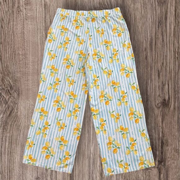 d&co Chic Women’s Size Large Citrus Lemon Print Pajama Pants d&co Beach Comfort - Picture 2 of 6